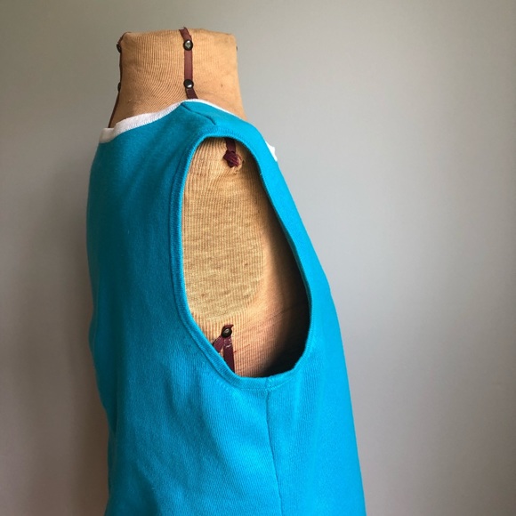 Designers Originals Med. Aqua/White Sleeveless Top - Picture 6 of 10